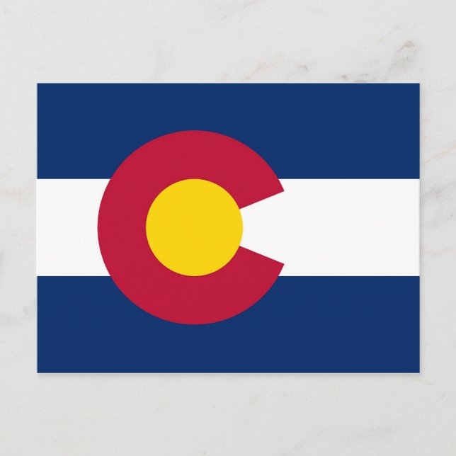 Vykort med delstaten Colorados flagga - USA (Framsida)