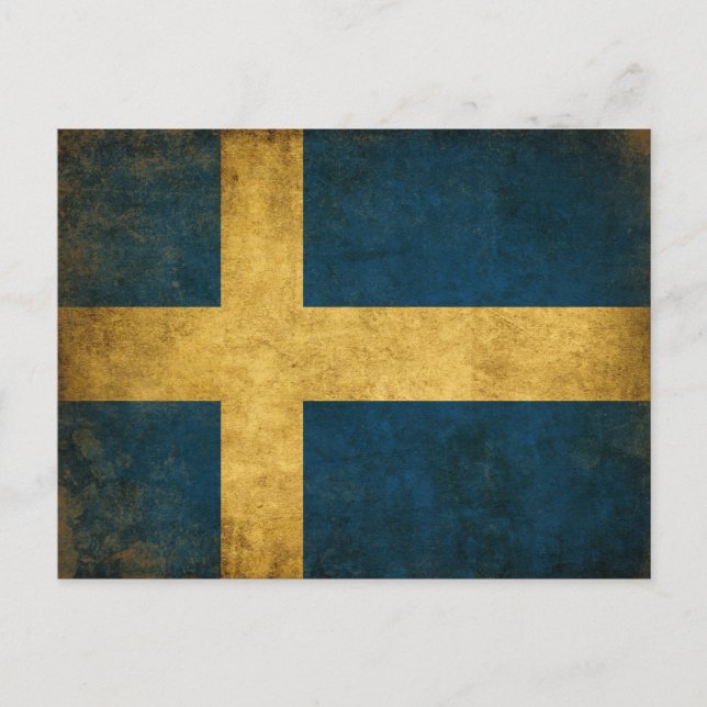 vykort med Dirty Vintage Swedish Flagga (Framsida)