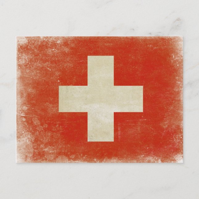 vykort med Distress Schweiz Flagga (Framsida)