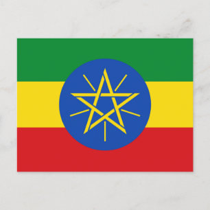 Vykort med Etiopiens flagga