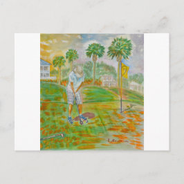 Vykort med ettfrimärke på kortets backside.