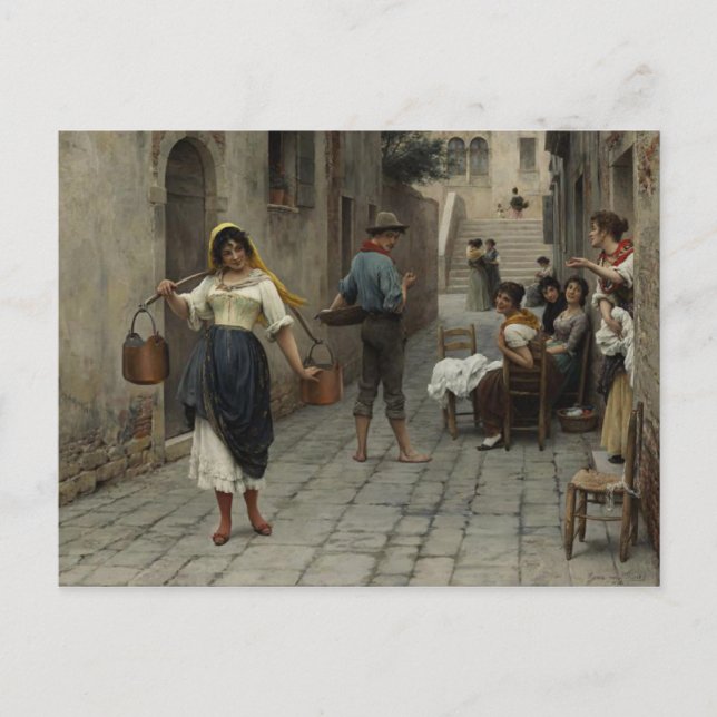 vykort med Eugene de Blaas-målning (Framsida)