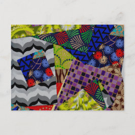 vykort med färgstark kollage