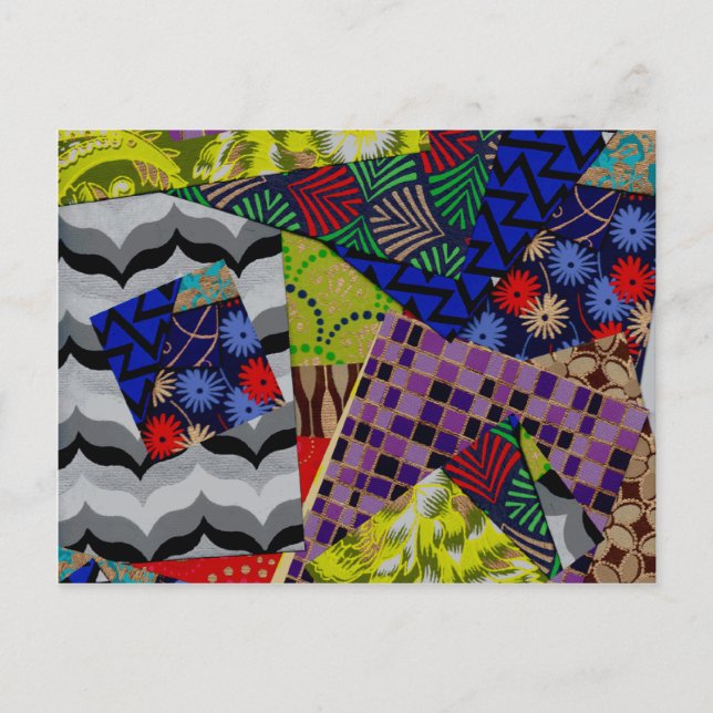 vykort med färgstark kollage (Framsida)