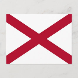 Vykort med Flagga av Alabama-staten - USA