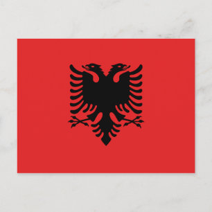 Vykort med Flagga av Albanien