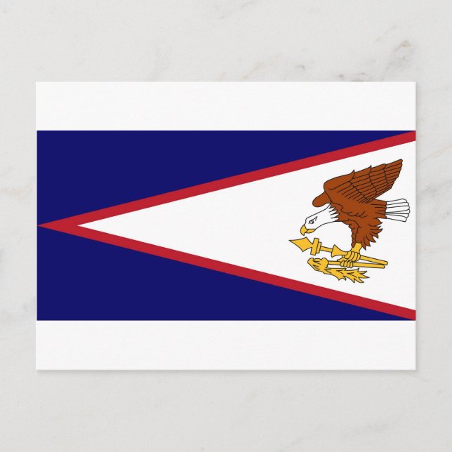 Vykort med Flagga av amerikanska Samoa- USA (Framsida)