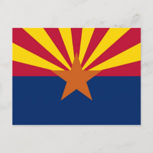 Vykort med Flagga av Arizona State - USA