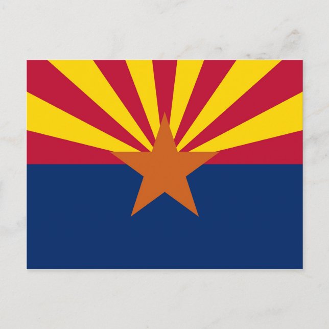 Vykort med Flagga av Arizona State - USA (Framsida)