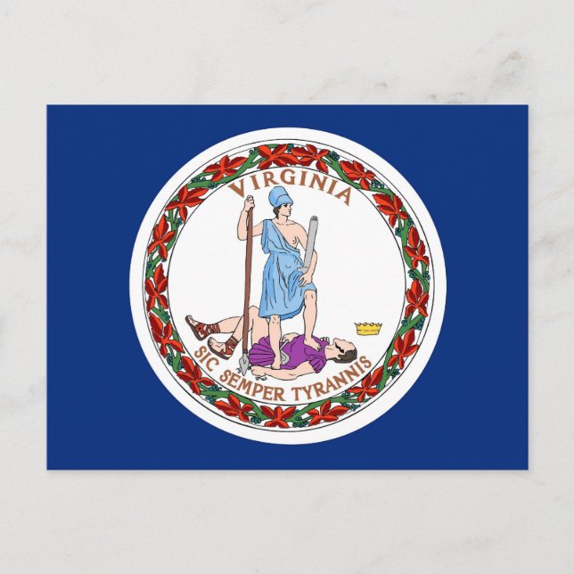 vykort med Flagga av delstaten Virginia - USA (Framsida)