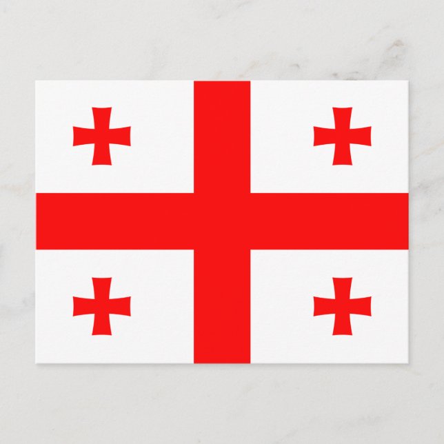 vykort med Flagga av Georgien (Framsida)