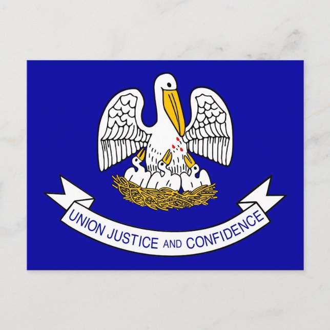 vykort med Flagga av Louisiana-staten - USA (Framsida)