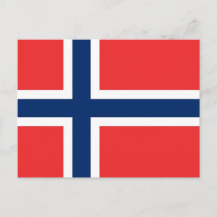 Vykort med Flagga av Norge