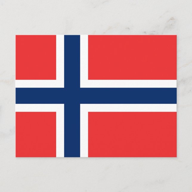 Vykort med Flagga av Norge (Framsida)