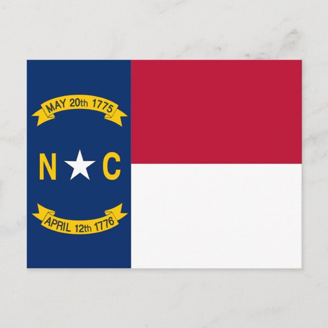 vykort med Flagga av North Carolina State - USA (Framsida)