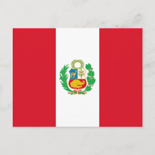 Vykort med Flagga av Peru