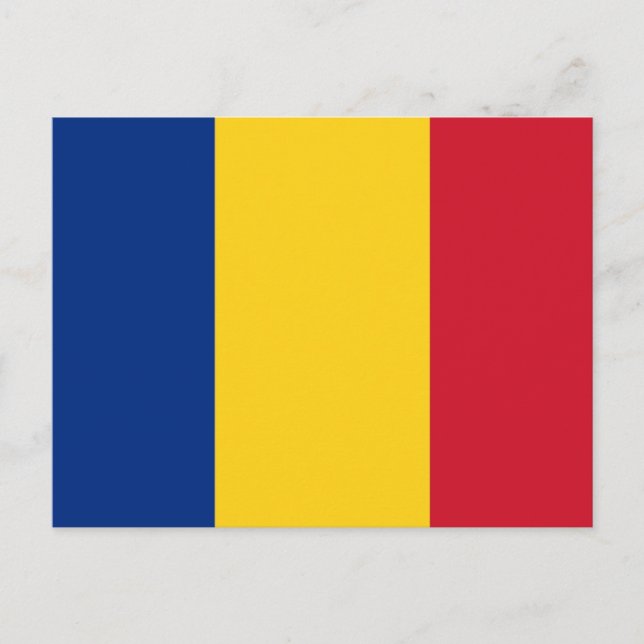 Vykort med Flagga av Rumänien (Framsida)