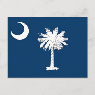 vykort med Flagga av South Carolina State - USA