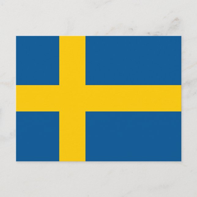 Vykort med Flagga av Sverige (Framsida)