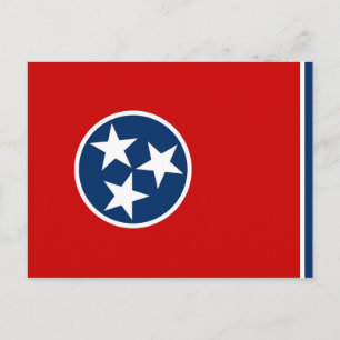 vykort med Flagga av Tennessee State - USA