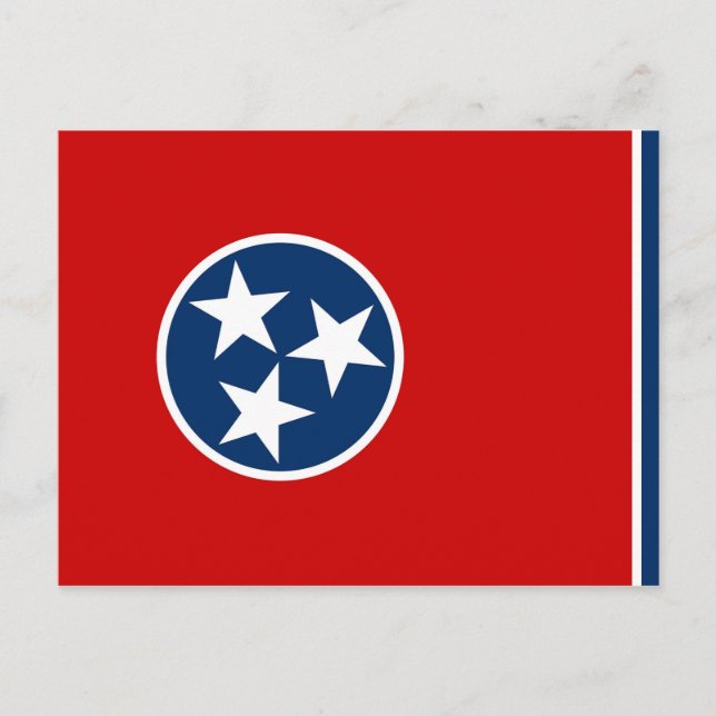vykort med Flagga av Tennessee State - USA (Framsida)