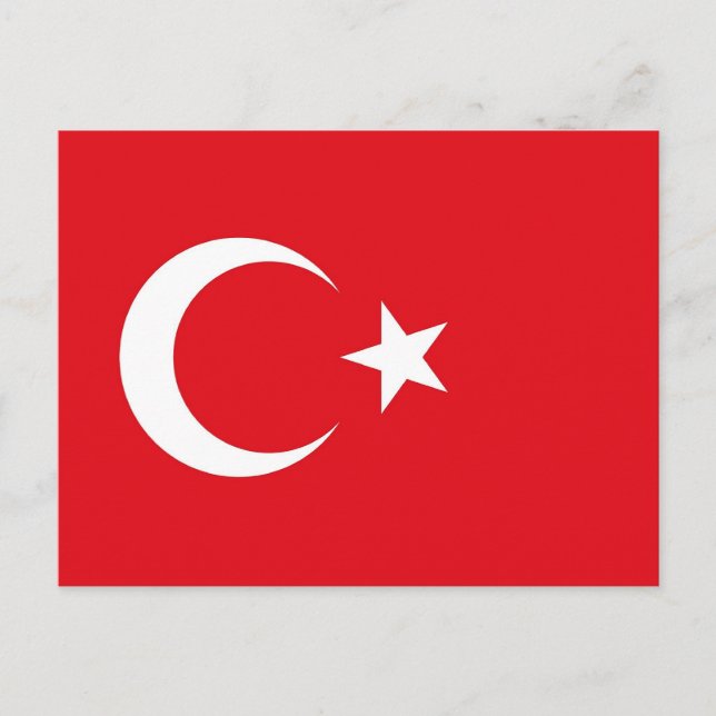 vykort med Flagga av Turkiet (Framsida)