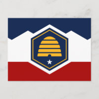 vykort med Flagga av Utah, USA