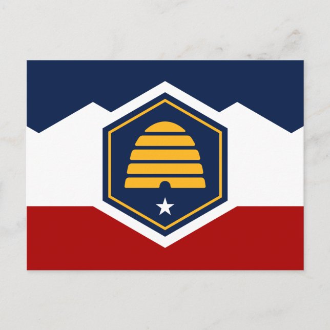 vykort med Flagga av Utah, USA (Framsida)
