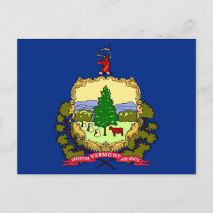 vykort med Flagga av Vermont State - USA