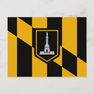 Vykort med Flagga Baltimore, Maryland, USA