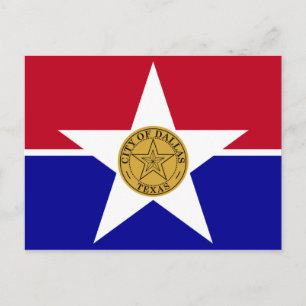 vykort med Flagga Dallas, Texas, USA