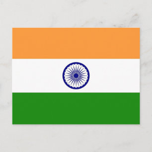 Vykort med Flagga i Indien