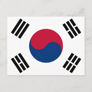 Vykort med Flagga i Sydkorea