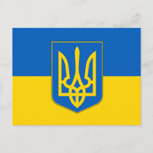 vykort med Flagga i Ukraina