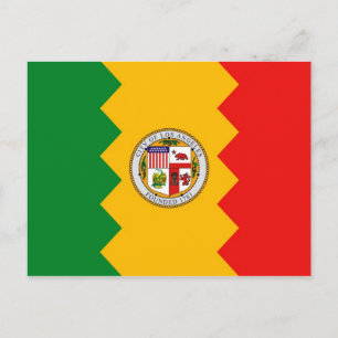 vykort med Flagga Los Angeles, Kalifornien