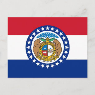 Vykort med Flagga Missouri State - USA