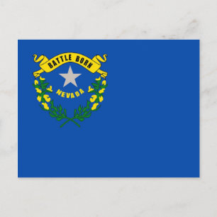Vykort med Flagga Nevada State - USA