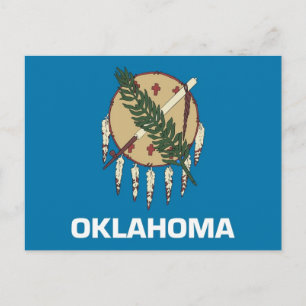 Vykort med Flagga Oklahoma State - USA