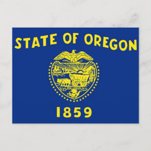 Vykort med Flagga Oregon State - USA