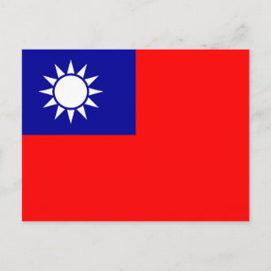 Vykort med Flagga Taiwan