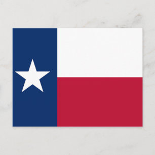 vykort med Flagga Texas State - USA