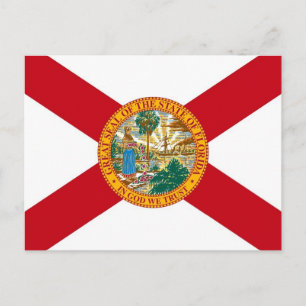 Vykort med flaggan för delstaten Florida - USA