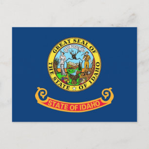 Vykort med flaggan för delstaten Idaho - USA