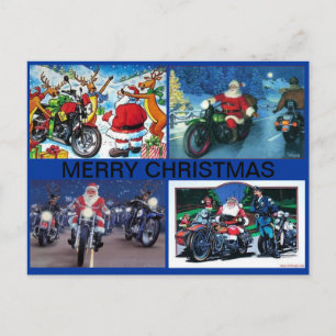 VYKORT MED FYRA SANTA MOTORCYKELPLATSER