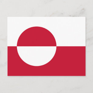 vykort med Grönlands Flagga