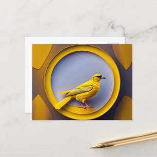Vykort med Gult-head Blackbird