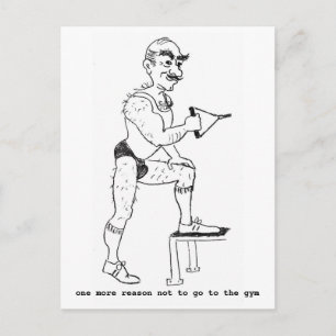 vykort med handdragen karikatyr