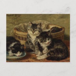 vykort med Henriette Ronner-Knip-målning