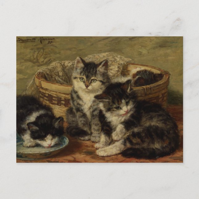 vykort med Henriette Ronner-Knip-målning (Framsida)