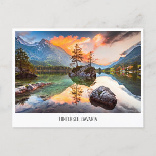 vykort med Hintersee Sjö, Bayern, Tyskland
